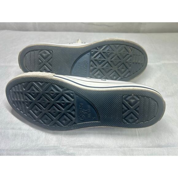 Converse All Star White Leather Low Top Junior Size 5 - Picture 6 of 11